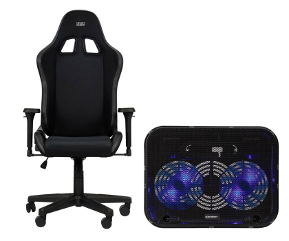 Fotel gamingowy SMX Fotel gamingowy Deriba + Devi podstawka chłodząca pod laptop